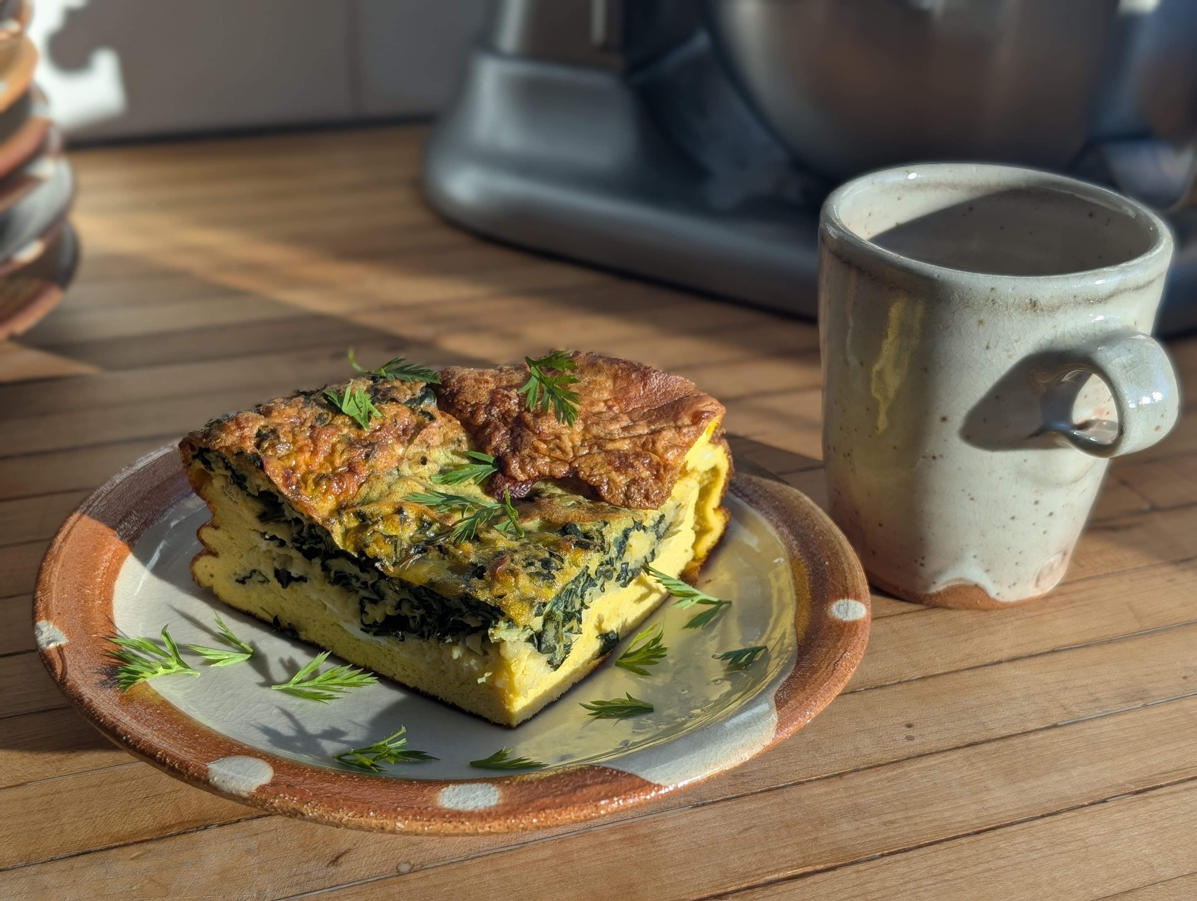 A farmhouse frittata served with morning coffee